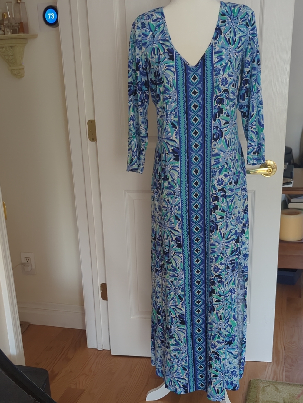 Lilly Pulitzer Blue Green Floral Maxi Dress